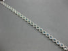 WIDE 3.22CT WHITE & BLUE DIAMOND 14KT WHITE GOLD CIRCULAR ETOILE TENNIS BRACELET
