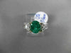ESTATE 1.66CT DIAMOND & EMERALD 18KT TWO TONE GOLD DOUBLE HEART ENGAGEMENT RING