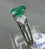 ESTATE 1.66CT DIAMOND & EMERALD 18KT TWO TONE GOLD DOUBLE HEART ENGAGEMENT RING
