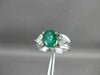 ESTATE 1.66CT DIAMOND & EMERALD 18KT TWO TONE GOLD DOUBLE HEART ENGAGEMENT RING