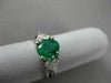 ESTATE 1.66CT DIAMOND & EMERALD 18KT TWO TONE GOLD DOUBLE HEART ENGAGEMENT RING