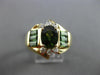 ESTATE 2.53CT DIAMOND & GREEN TOURMALINE 14K GOLD 3D OVAL ENGAGEMENT RING #25459