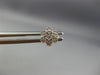 ESTATE SMALL .05CT DIAMOND 14K WHITE GOLD FILIGREE MILGRAIN FLOWER STUD EARRINGS