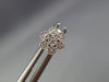 ESTATE SMALL .05CT DIAMOND 14K WHITE GOLD FILIGREE MILGRAIN FLOWER STUD EARRINGS