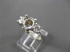 ESTATE .49CT DIAMOND 14KT WHITE GOLD 3 STONE SEMI MOUNT ENGAGEMENT RING #18598