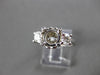 ESTATE .49CT DIAMOND 14KT WHITE GOLD 3 STONE SEMI MOUNT ENGAGEMENT RING #18598
