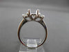 ESTATE .49CT DIAMOND 14KT WHITE GOLD 3 STONE SEMI MOUNT ENGAGEMENT RING #18598