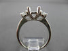 ESTATE .49CT DIAMOND 14KT WHITE GOLD 3 STONE SEMI MOUNT ENGAGEMENT RING #18598