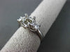 ESTATE .49CT DIAMOND 14KT WHITE GOLD 3 STONE SEMI MOUNT ENGAGEMENT RING #18598