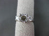 ESTATE .49CT DIAMOND 14KT WHITE GOLD 3 STONE SEMI MOUNT ENGAGEMENT RING #18598