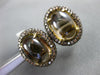 12.50CT CHOCOLATE FANCY DIAMOND & SMOKY TOPAZ 18K YELLOW GOLD OVAL HALO EARRINGS