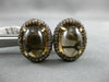12.50CT CHOCOLATE FANCY DIAMOND & SMOKY TOPAZ 18K YELLOW GOLD OVAL HALO EARRINGS