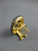 12.50CT CHOCOLATE FANCY DIAMOND & SMOKY TOPAZ 18K YELLOW GOLD OVAL HALO EARRINGS