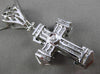 ESTATE MASSIVE 1.01CT DIAMOND 14KT WHITE GOLD 3D FILIGREE CROSS PENDANT & CHAIN