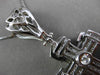 ESTATE MASSIVE 1.01CT DIAMOND 14KT WHITE GOLD 3D FILIGREE CROSS PENDANT & CHAIN