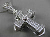 ESTATE MASSIVE 1.01CT DIAMOND 14KT WHITE GOLD 3D FILIGREE CROSS PENDANT & CHAIN