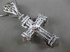 ESTATE MASSIVE 1.01CT DIAMOND 14KT WHITE GOLD 3D FILIGREE CROSS PENDANT & CHAIN