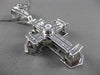 ESTATE MASSIVE 1.01CT DIAMOND 14KT WHITE GOLD 3D FILIGREE CROSS PENDANT & CHAIN