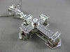 ESTATE MASSIVE 1.01CT DIAMOND 14KT WHITE GOLD 3D FILIGREE CROSS PENDANT & CHAIN