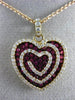 1.93CT DIAMOND & AAA PINK SAPPHIRE 18KT ROSE GOLD MULTI HEART SWIRL LOVE PENDANT