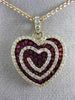 1.93CT DIAMOND & AAA PINK SAPPHIRE 18KT ROSE GOLD MULTI HEART SWIRL LOVE PENDANT