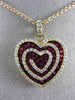 1.93CT DIAMOND & AAA PINK SAPPHIRE 18KT ROSE GOLD MULTI HEART SWIRL LOVE PENDANT