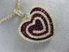 1.93CT DIAMOND & AAA PINK SAPPHIRE 18KT ROSE GOLD MULTI HEART SWIRL LOVE PENDANT