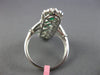 1.39CT DIAMOND & COLOMBIAN EMERALD 18K WHITE GOLD 3D OVAL ELONGATED 5 STONE RING