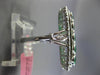 1.39CT DIAMOND & COLOMBIAN EMERALD 18K WHITE GOLD 3D OVAL ELONGATED 5 STONE RING