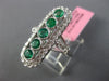1.39CT DIAMOND & COLOMBIAN EMERALD 18K WHITE GOLD 3D OVAL ELONGATED 5 STONE RING