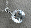 ESTATE 1.77CT DIAMOND & AAA AQUAMARINE 14K WHITE GOLD 3D SQUARE FLOATING PENDANT