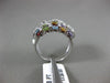 ESTATE 1.52CT DIAMOND & AAA MULTI GEM 14KT WHITE GOLD HEART MULTI ROW LOVE RING