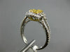 1.20CT WHITE & FANCY YELLOW DIAMOND 14KT TWO TONE GOLD RECTANGULAR CLUSTER RING