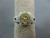 1.20CT WHITE & FANCY YELLOW DIAMOND 14KT TWO TONE GOLD RECTANGULAR CLUSTER RING