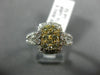 1.20CT WHITE & FANCY YELLOW DIAMOND 14KT TWO TONE GOLD RECTANGULAR CLUSTER RING