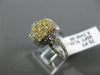 1.20CT WHITE & FANCY YELLOW DIAMOND 14KT TWO TONE GOLD RECTANGULAR CLUSTER RING