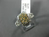 1.20CT WHITE & FANCY YELLOW DIAMOND 14KT TWO TONE GOLD RECTANGULAR CLUSTER RING