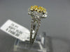 1.20CT WHITE & FANCY YELLOW DIAMOND 14KT TWO TONE GOLD RECTANGULAR CLUSTER RING