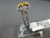 1.20CT WHITE & FANCY YELLOW DIAMOND 14KT TWO TONE GOLD RECTANGULAR CLUSTER RING