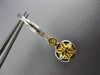 1.31CT WHITE & FANCY YELLOW DIAMOND 14K TWO TONE GOLD 3D FLOWER HANGING EARRINGS