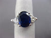 ESTATE LARGE 5.30CT DIAMOND & AAA SAPPHIRE 14KT WHITE GOLD ENGAGEMENT RING 25737