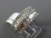 ESTATE 1.62CT ROUND & BAGUETTE DIAMOND 18K WHITE GOLD MULTI ROW ANNIVERSARY RING