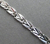 ESTATE LONG 14KT WHITE GOLD SHINY FLAT FIGARUCCI WRIST / ANKLE BRACELET #24688