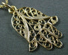 ESTATE 14KT YELLOW GOLD 3D HANDCRAFTED FILIGREE CHAMSA FLOATING PENDANT #24776