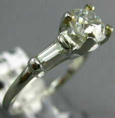 ANTIQUE 1.12CT OLD MINE DIAMOND PLATINUM CLASSIC 3 STONE ENGAGEMENT RING #25818