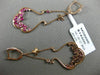 1.31CT DIAMOND & AAA RUBY & PINK SAPPHIRE 14KT ROSE GOLD FLOWER HANGING EARRINGS