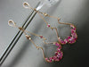 1.31CT DIAMOND & AAA RUBY & PINK SAPPHIRE 14KT ROSE GOLD FLOWER HANGING EARRINGS