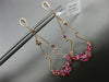 1.31CT DIAMOND & AAA RUBY & PINK SAPPHIRE 14KT ROSE GOLD FLOWER HANGING EARRINGS