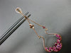 1.31CT DIAMOND & AAA RUBY & PINK SAPPHIRE 14KT ROSE GOLD FLOWER HANGING EARRINGS