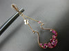 1.31CT DIAMOND & AAA RUBY & PINK SAPPHIRE 14KT ROSE GOLD FLOWER HANGING EARRINGS